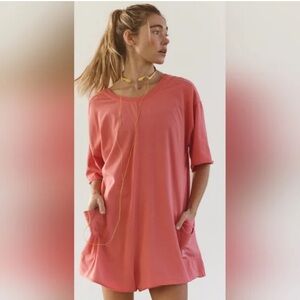 Free people FP movement hot shot onesie romper coral